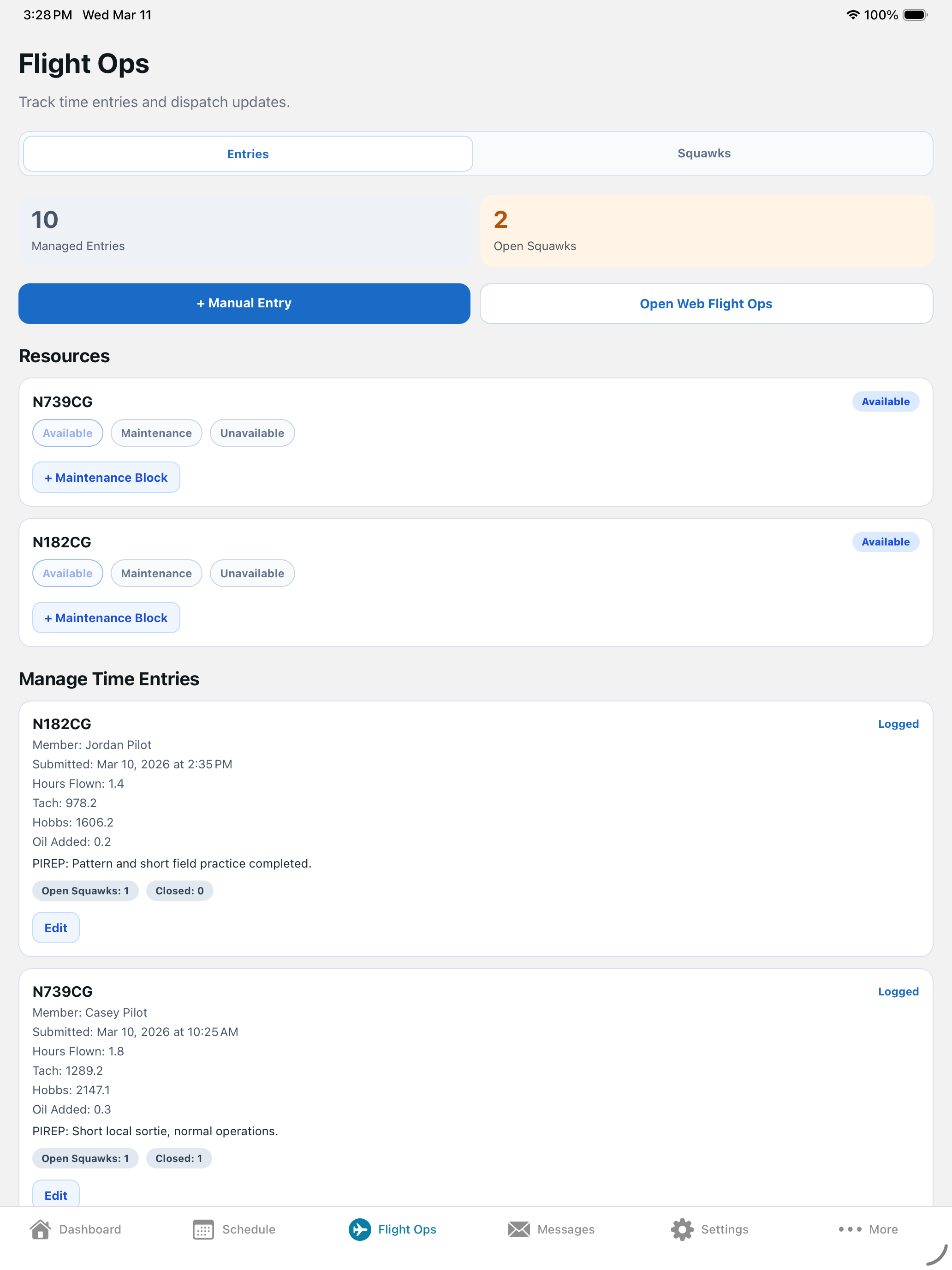 Contact Ground flight operations on mobile